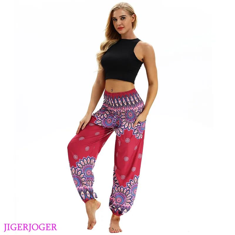 STL024 JIGERJOGER, винтажные синие Леггинсы для йоги, штаны для отдыха, шаровары в тайском стиле, свободные штаны, пляжная одежда, штаны для фитнеса - Цвет: STL024