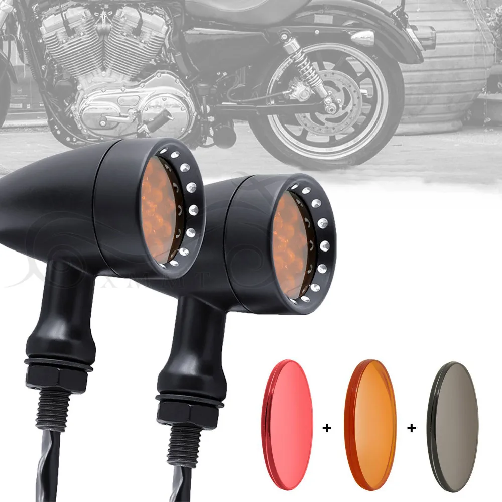 Мотоциклетный поворотный сигнал 20 светодиодов стоп черный хром для Harley Chopper Bobber
