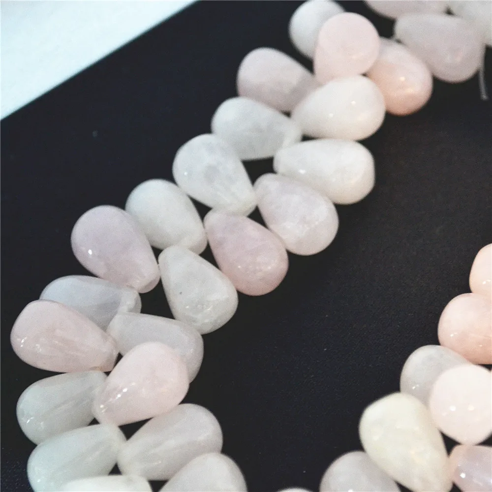 28 шт. бусины в форме капель воды 15 х10 мм|pear shaped beads|shaped beadsrose quartz |