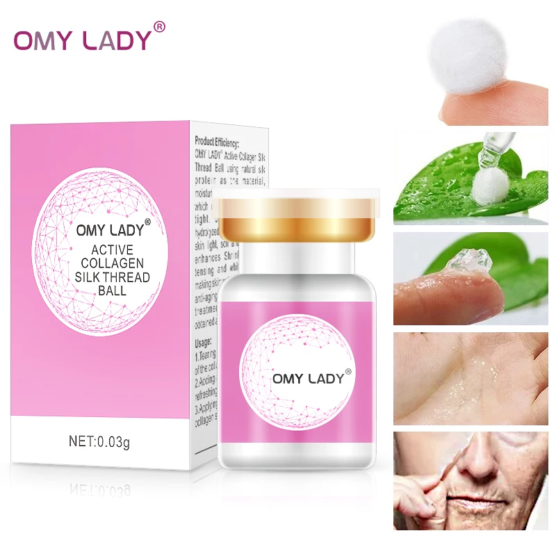 OMYLADY активный коллаген, шелковая нить, сыворотка для лица, коллагеновая эссенция, натуральный протеин шелка, увлажняющая, сужает поры, против старения