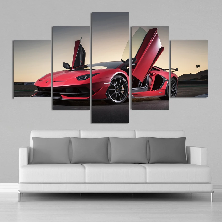 Lamborghini Aventador HD плакат 5 шт. суперкар холст картины спортивный автомобиль печать
