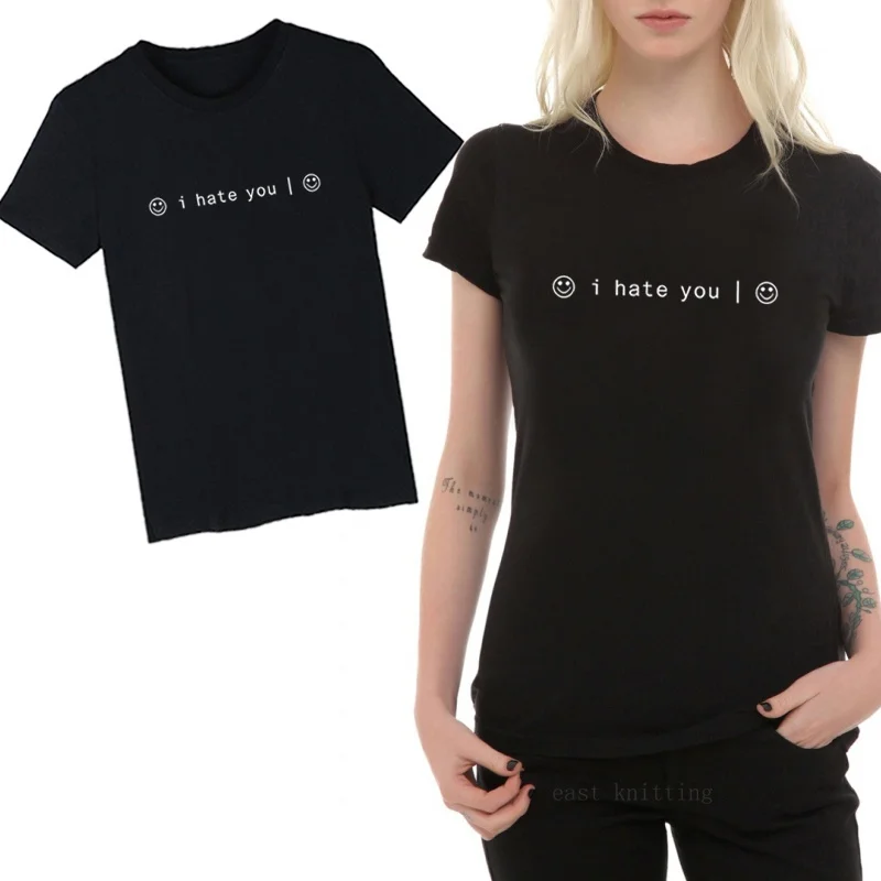 I Hate You Smiley Face Auntie Unsiex SuperSoft Tumblr рубашка на день рождения топы Футболка со слоганом