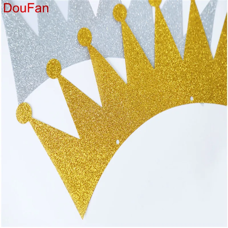 DouFan 6 шт. Милая Корона блестящая золотая розовая шляпа принцессы принца