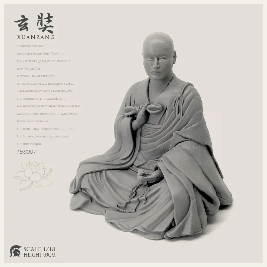 

1/18 Resin Figure Senior Monk Xuan Zang Jianzhen Resin Soldier(60-80mm) Tbs007