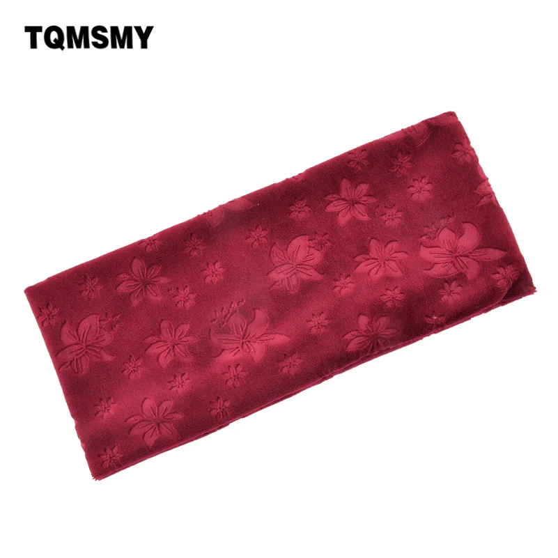 

Повязка на голову женская TQMSMY, эластичная, из бархата, с цветочным узором, Спортивная, зимняя, TMFD03