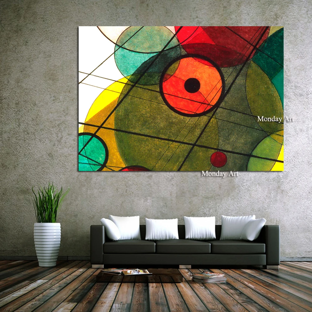 100% ручная роспись на холсте Wassily Kandinsky Геометрическая масляная живопись