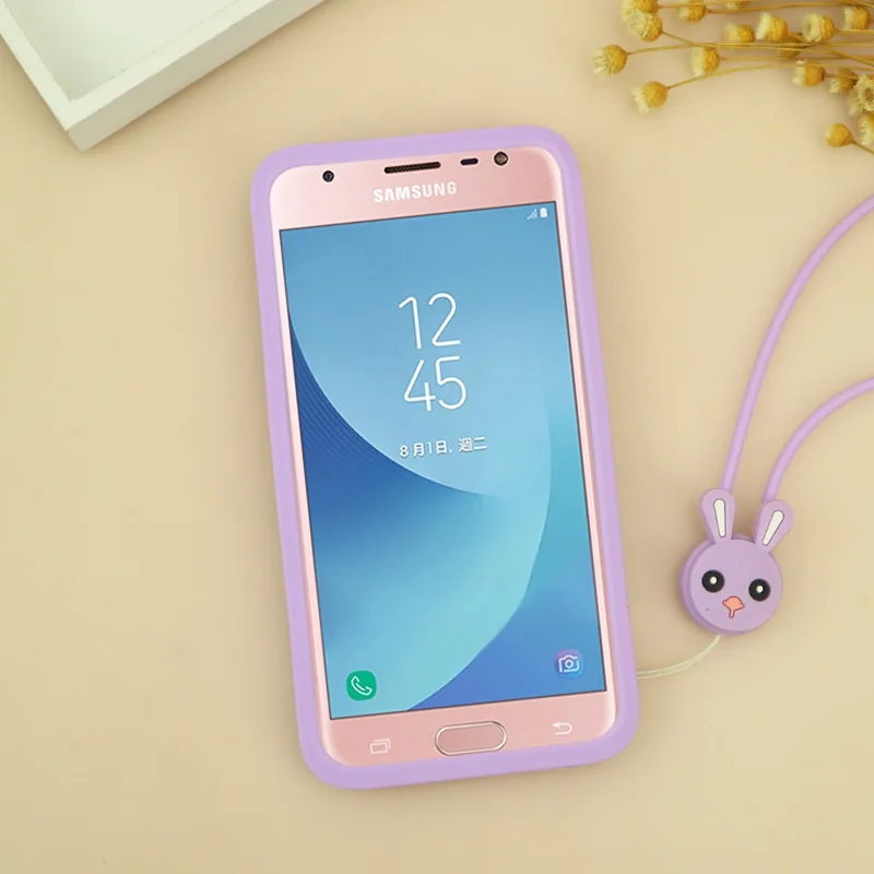 Прекрасные мягкие ТПУ Силиконовые Карни Чехол для телефона с кроликом samsung Galaxy J7