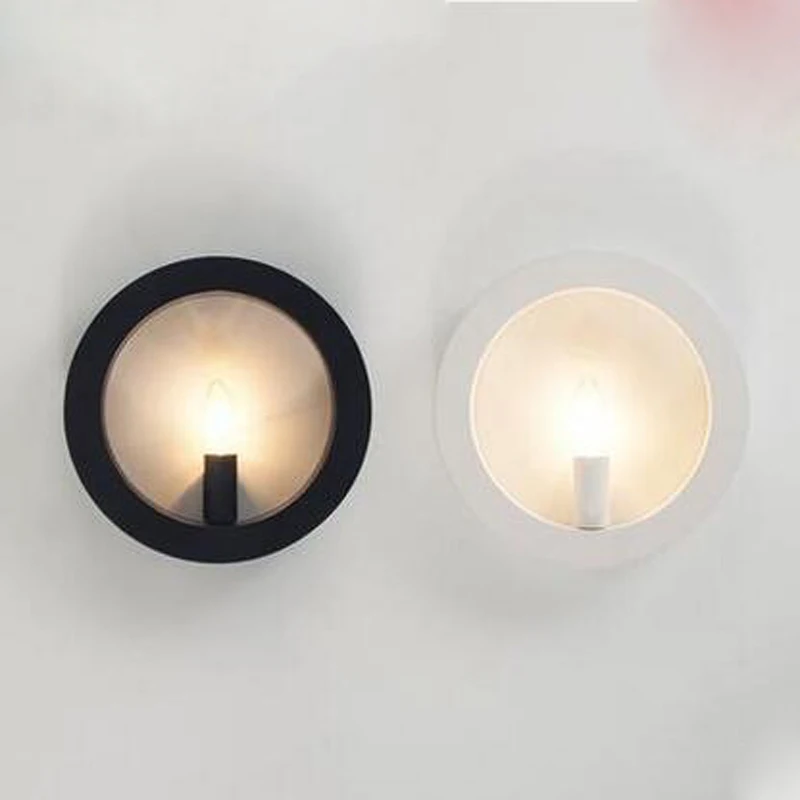 

Круглая настенная лампа, современный простой креативный светильник в скандинавском стиле, освещение для коридора, спальни, гостиной, кабин...