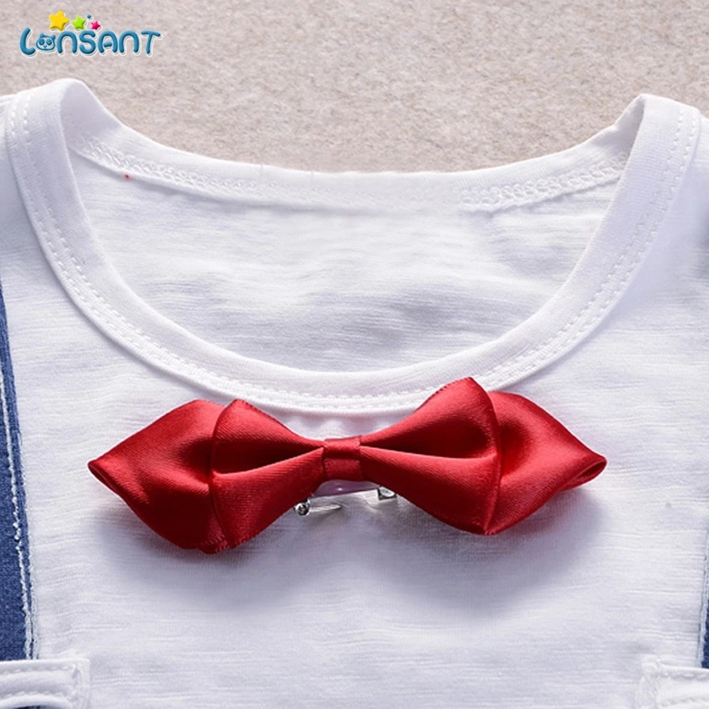 LONSANT Baby's Sets Summer Striped Suit Short Sleeved Shorts Boy And Girl baby's o-neck Pullover Unisex Baby Clothing N30 | Детская