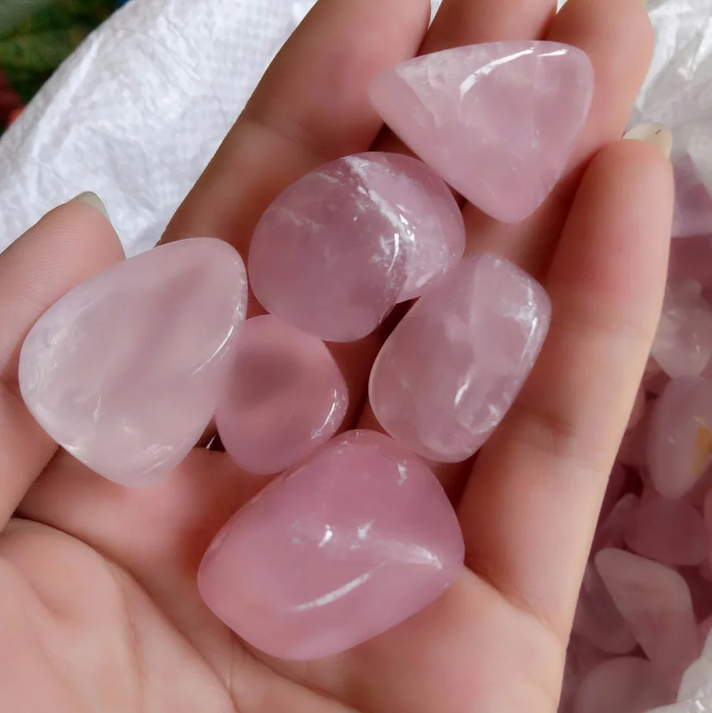 

6pcs NATURAL rose crystal original polished stone Larger Particles pink Quartz Crystal Specime