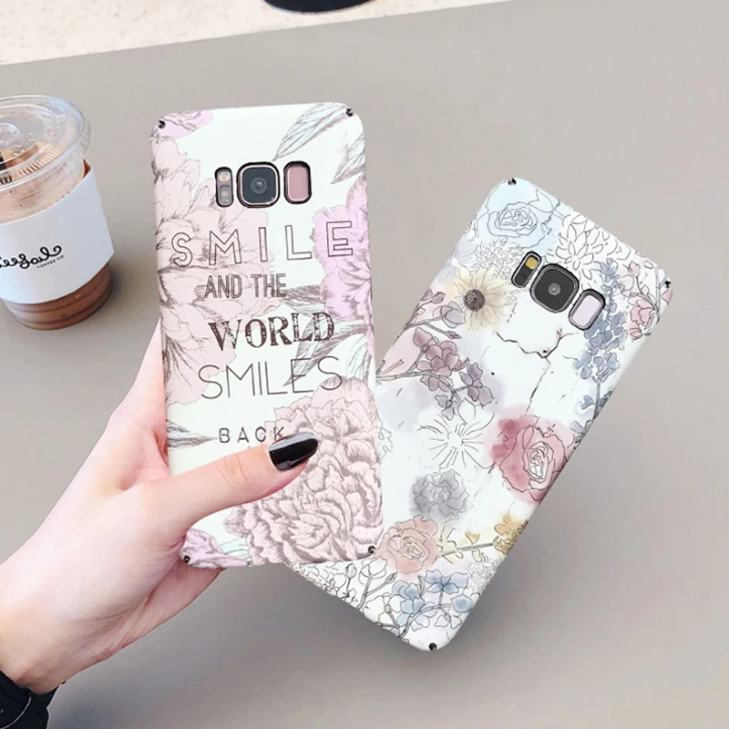 Твердые Чехлы YHBBCASES из поликарбоната в стиле ретро с цветами для Samsung Galaxy S10 S8 S9 Plus