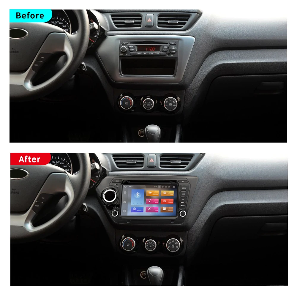 EKIY Android 8,1 2 Din Автомобильный мультимедийный плеер для Kia Rio K2 DVD стерео радио видео плеер gps Navi 2G+ 32G четырехъядерный Wifi OBD BT
