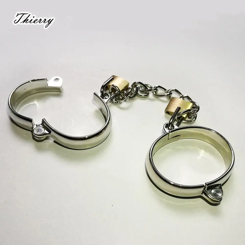 Tierry улучшенные наручники лодыжки манжеты из нержавеющей стали Запираемые