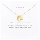 2018 Новый 3 круги кулон короткая цепочка колье для женщин, изготовлено вручную золотое ожерелье желаний с карты ювелирные изделия в качестве подарка Карма