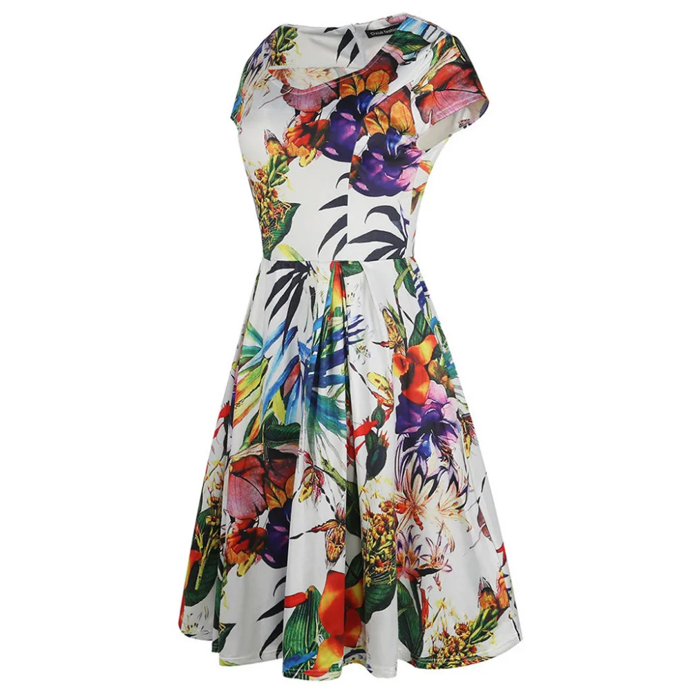 The Fashion Women's Summer Beach Sexy Printed Short Sleeve Dressesladies dresses sukienki damskievestidos verano | Женская одежда