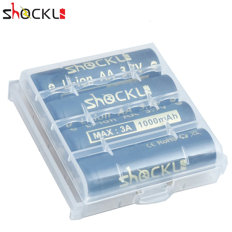 

Shockli 14500 1000mAh Rechargeable batteries 3.7V Li-lion Battery AA Batteries for LED Flashlights Headlamps