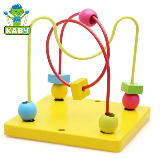 Kids Toddler Baby Colorful Wooden Around Beads toy box Wire Maze learning shape clock Educational Toy juguetes | Игрушки и хобби