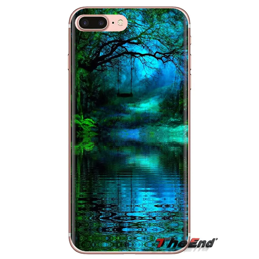 Красивый голубой природный лес для Sony Xperia Z Z1 Z2 Z3 Z5 compact M2 M4 M5 C4 E3 T3 XA Huawei Mate 7 8 Y3II