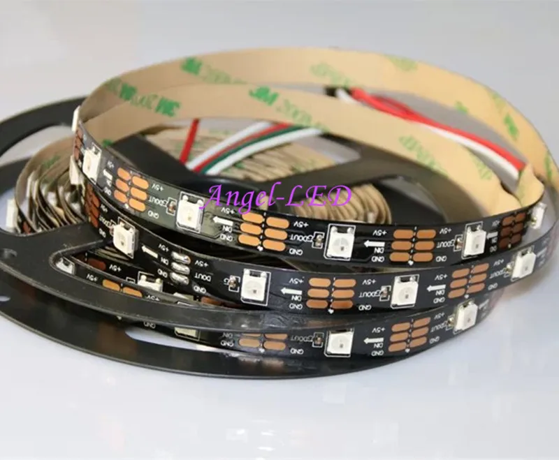5 m/roll DC5V ws2812b 150 светодиодный 300 светодиодный ws2812IC встроенный индивидуально адресуемых 30/60 светодиодный s/m 5050 RGB Мечта Цвет Светодиодные ленты свет
