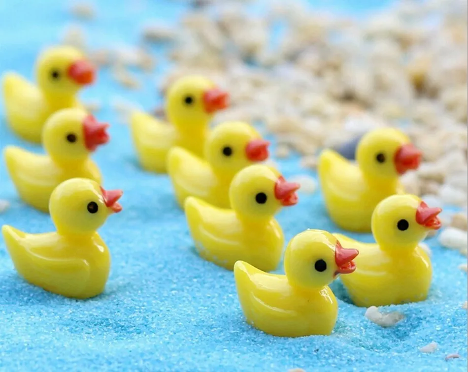 Желтая утка микро ландшафтное украшение для сада мини дома Милая Смола желтая