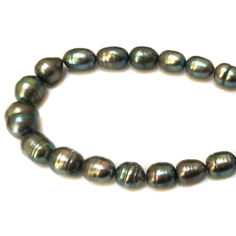 

16 inches 14-15mm High Luster Peacock Rice Freshwater Pearl Loose Strand