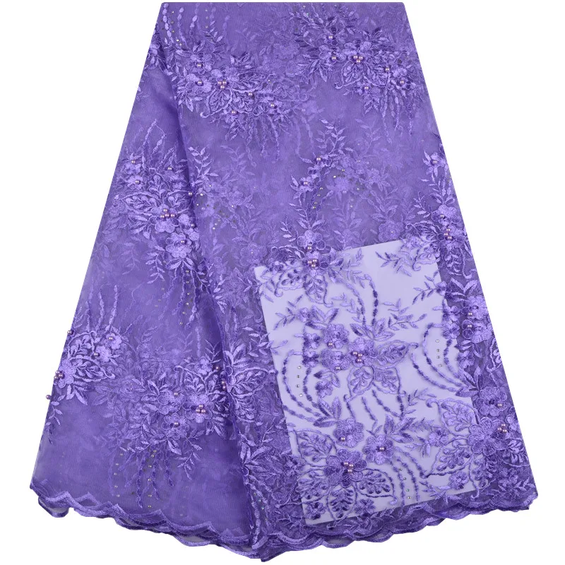 5 ярдов/партия Высококачественная нигерийская французская кружевная вышитая