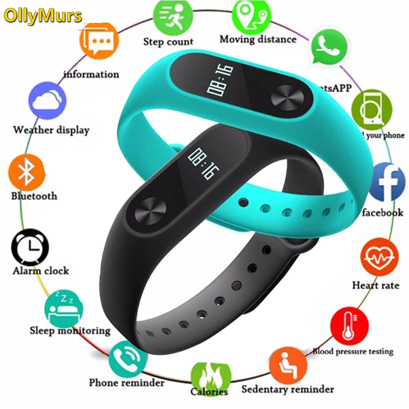 Спортивные Смарт часы браслет для мужчин и женщин Smartband Android IOS фитнес трекер