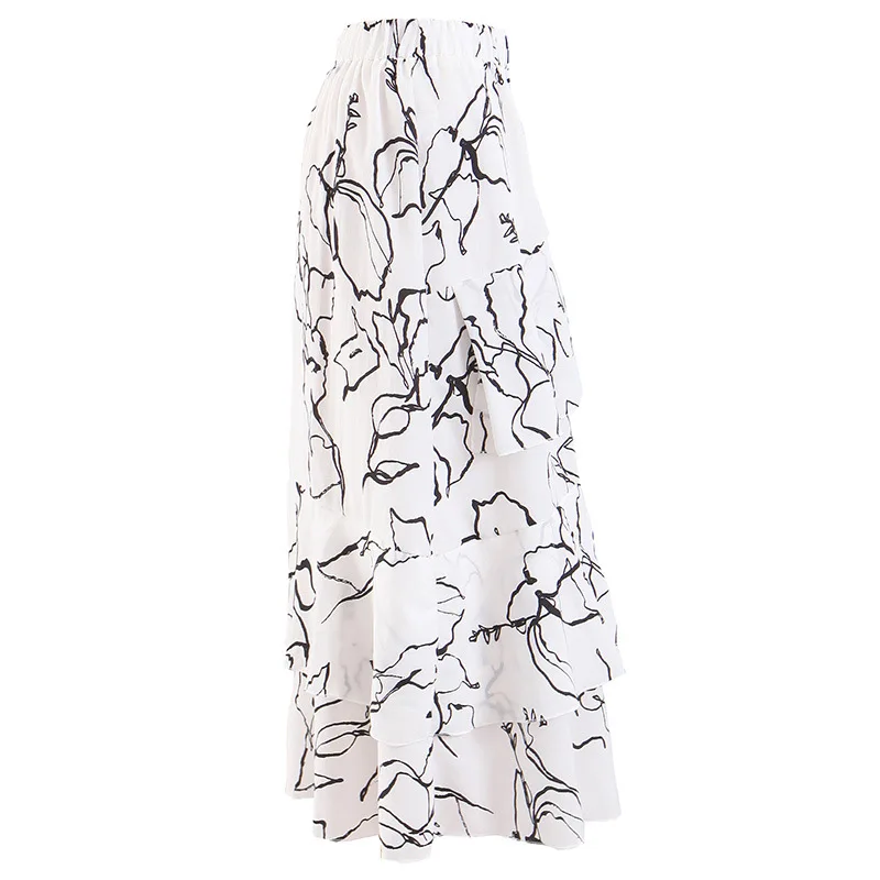 Sweet Brief Women's New Summer Cake Skirt Print Half-length Elastic Beach | Женская одежда
