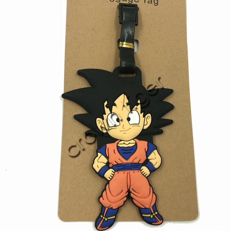 Аниме Dragon Ball Z ПВХ брелок Коллекционная Фигурка Вегета Сон Гоку мягкая резиновая бирка для багажа посадочный талон сумка бирки на чемоданы Висячие