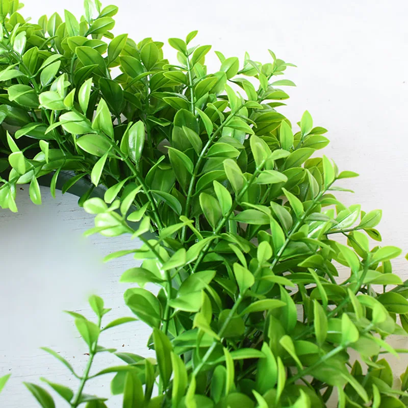 

Artificial Green Leaf Wreath 19.7 inch Round Wreath Home Door Hanging Garland Wall Window Decoration
