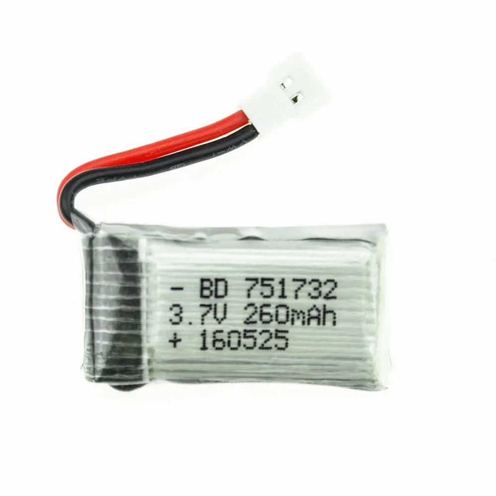  rc h8 lipo 260mAh 3.7V Battery 751732 5pcs and Charger cable for RC Mini drone Quadcopter Parts wholesale | Электроника