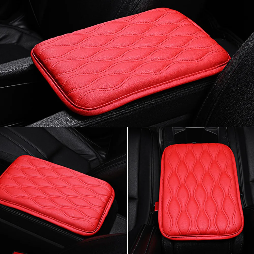 Leather Car Armrest Pad Covers Universal Center Console Auto Seat Armrests Box Pads Black Storage Protection Cushion | Автомобили и
