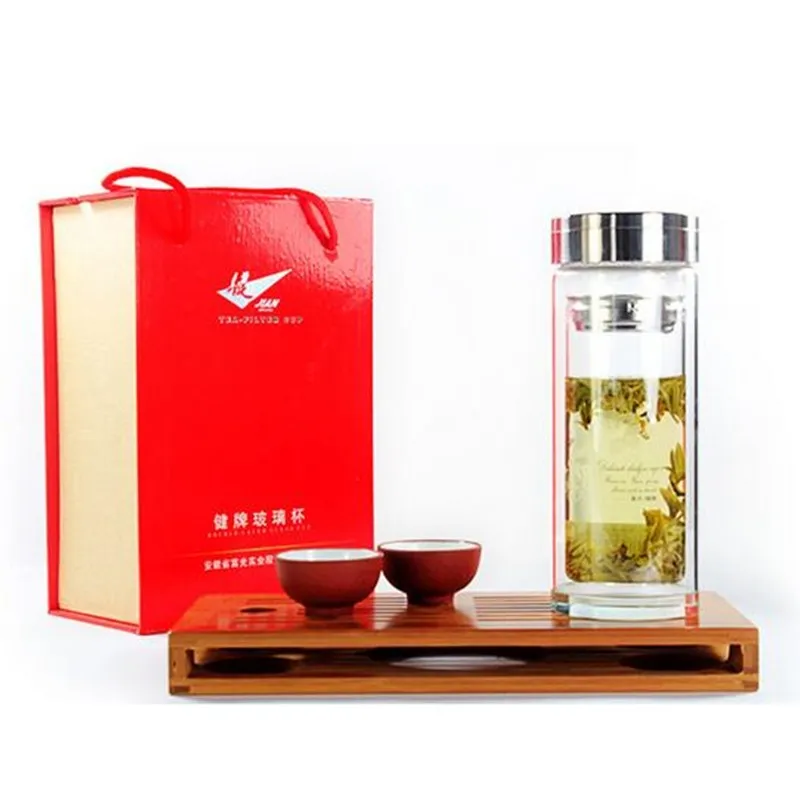 2016 двойные стены краткое китайский стиль бутылку воды с чайной фильтра 320 мл