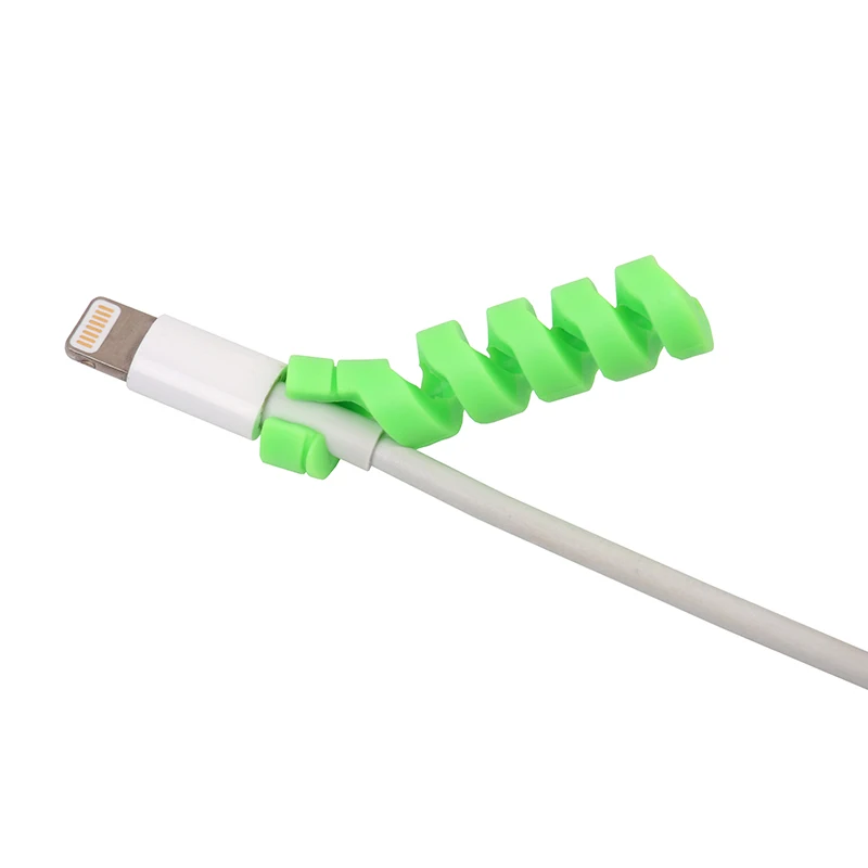 Универсальный силиконовый Спиральный usb защитный кабель для сматывания для iphone, android, органайзер, шнур, держатель провода для xiaomi