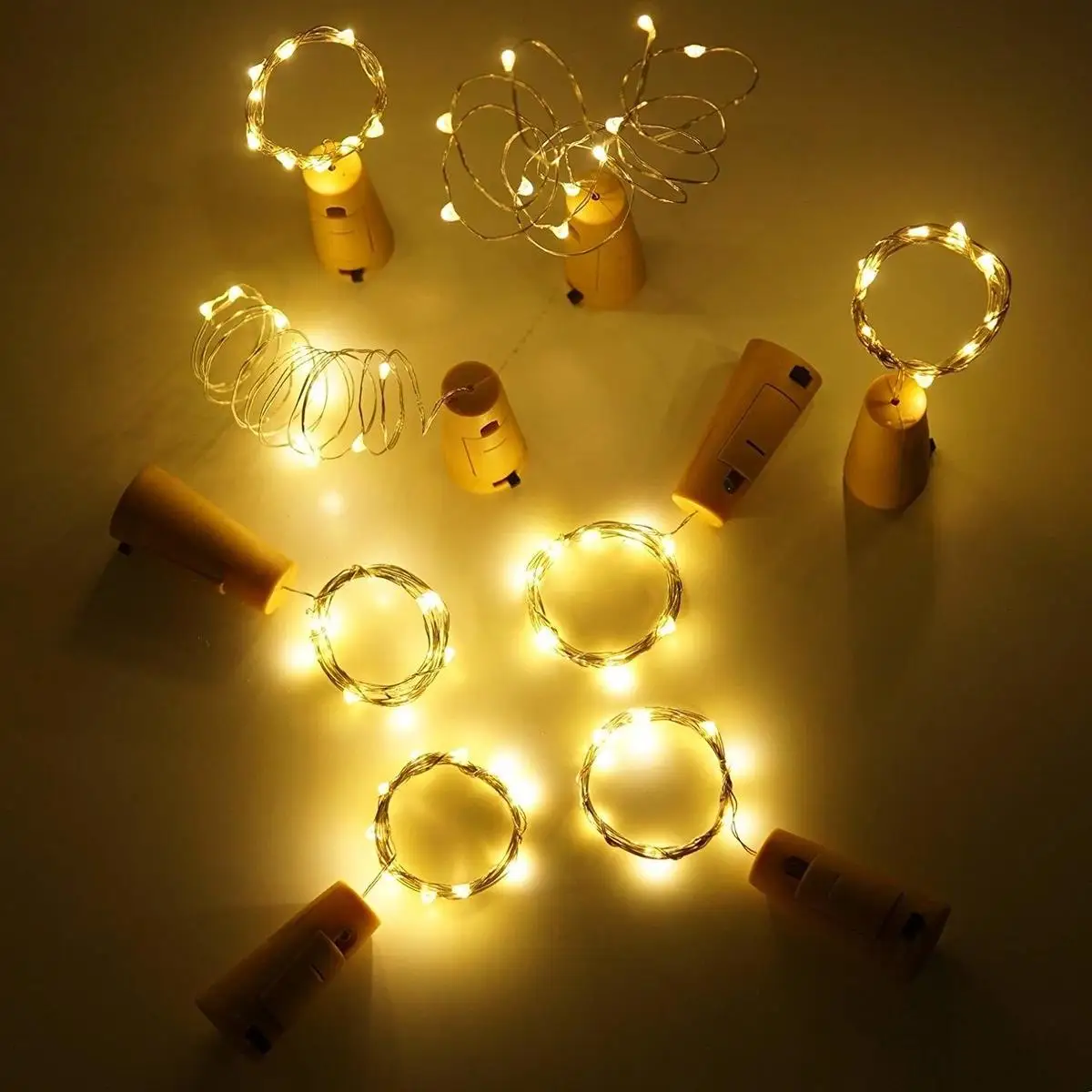 20 светодиодный Батарея Powered DIY пробки винные бутылки пробкой Медный провод