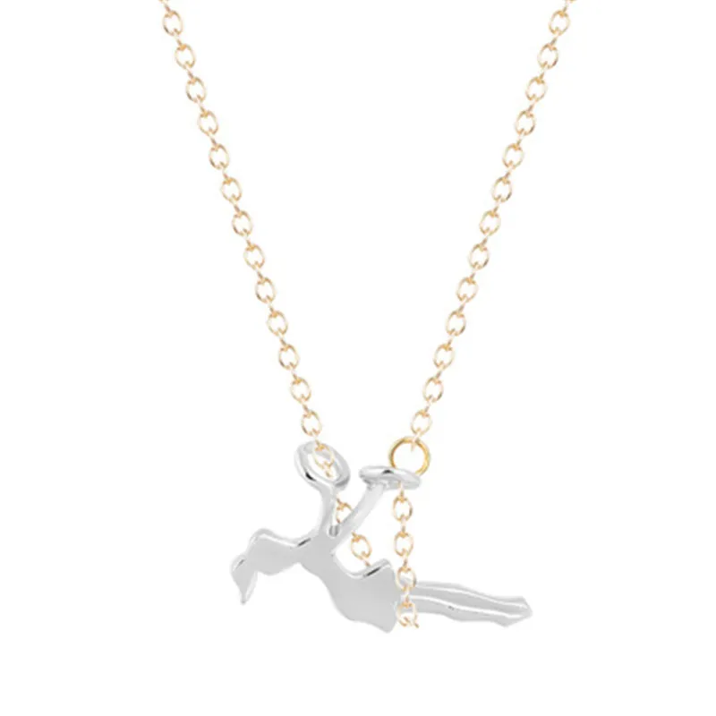 

Коллекция 2018 года, подвеска для девушки, качающейся на качели Acrobat, Женское Ожерелье, цепочка золотого цвета, подарки на день рождения, ожере...