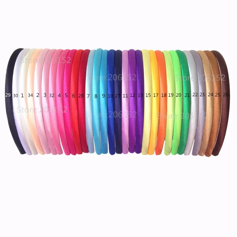 Повязка на голову из атласной ткани 10 мм 30 цветов 500 шт.|girls hair accessories|hair accessorieshair