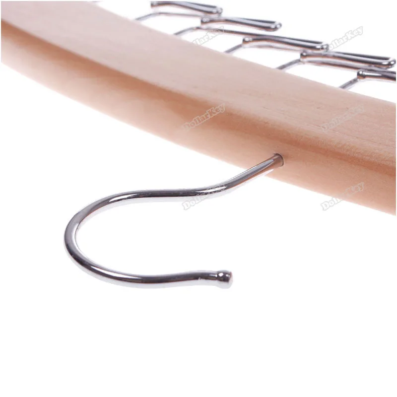 dollarkey Economic benefit 24 Tie Hanger Hardwood Clost Clothing Accessory Hanging Necktie Belt Organizer rising stars |