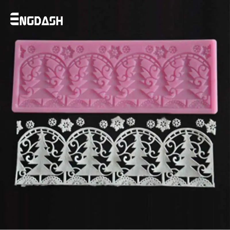 ENGDASH 1 шт. 3D Силиконовая Рождественская елка тиснение кружевной коврик
