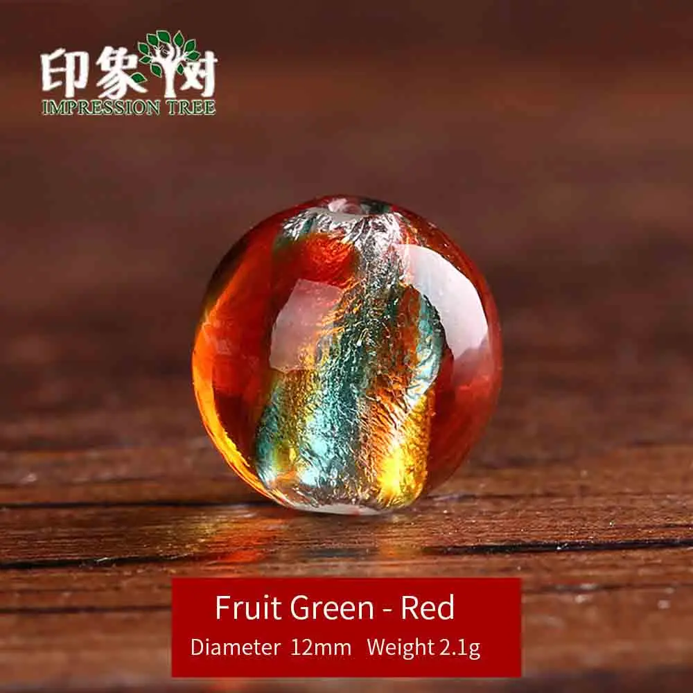 Green - Red 10pcs 10 шт 12 мм Biocolor Lampwork бусины ручной работы Градиент Кристалл Русалка бисер DIY браслет ожерелье бисер ювелирные изделия задатки 1639 - Color: Green - Red 10pcs