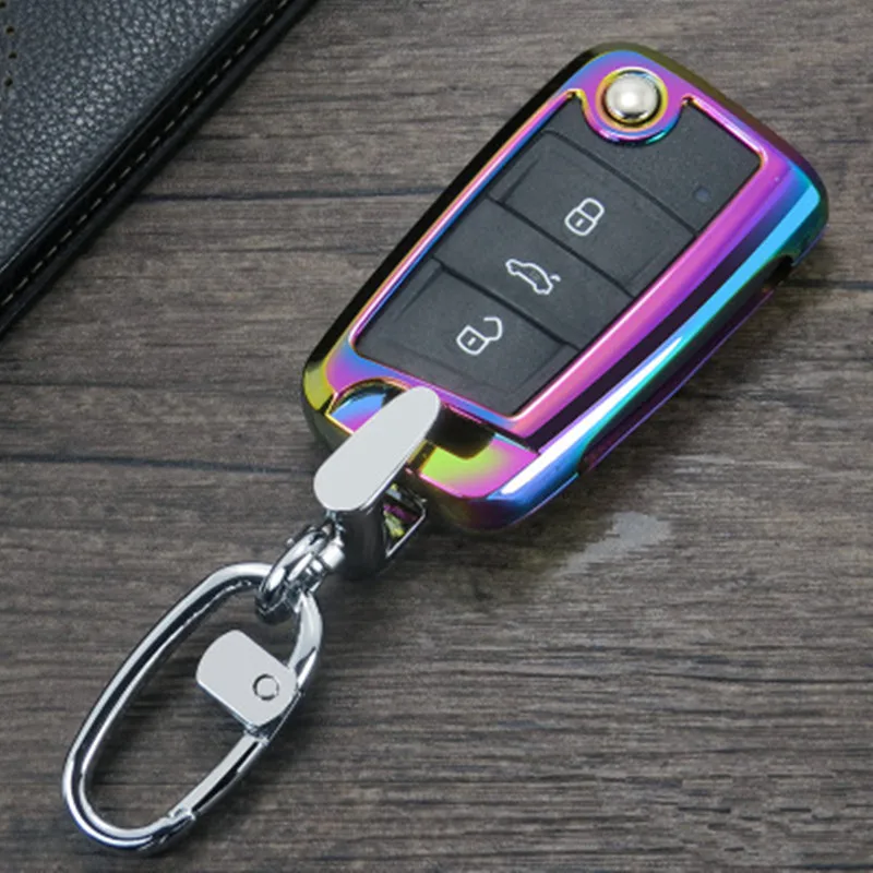 Zinc alloy leather Key Case Bag Cover For VW Golf 7 mk7 Skoda Octavia A7 New Polo Portect Car Accessories | Автомобили и