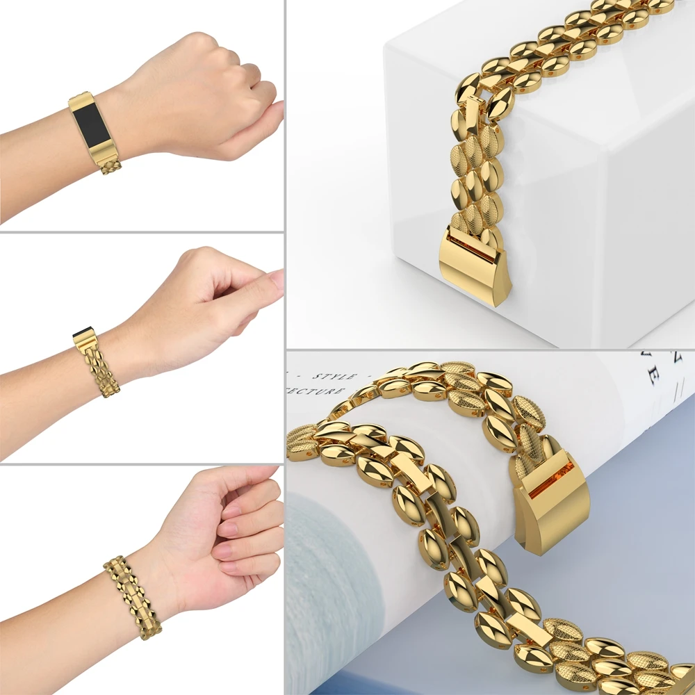 Металлический ремешок для браслета Fitbit Charge 2 ремешок складная застежка браслет из нержавеющей стали для Fitbit charge2 браслеты Замена аксессуаров