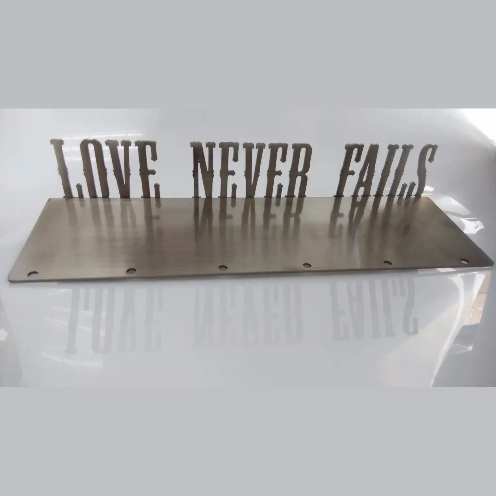 

LOVE NEVER FAILS Entryway Wall Utility Shelf and Key Holder