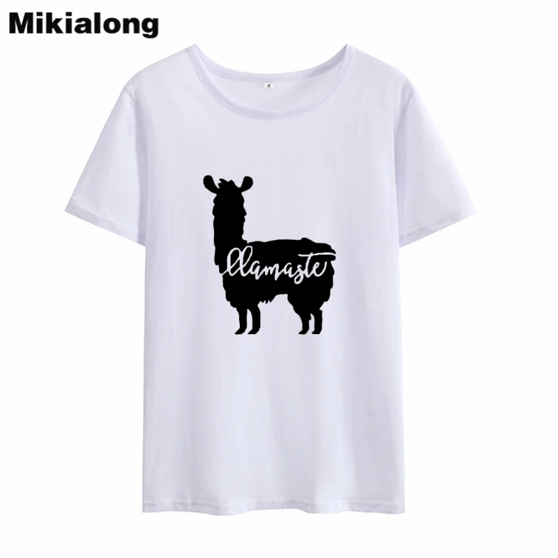 Футболка Mikialong с рисунком из мультфильма ламастэ альпака Женская свободная