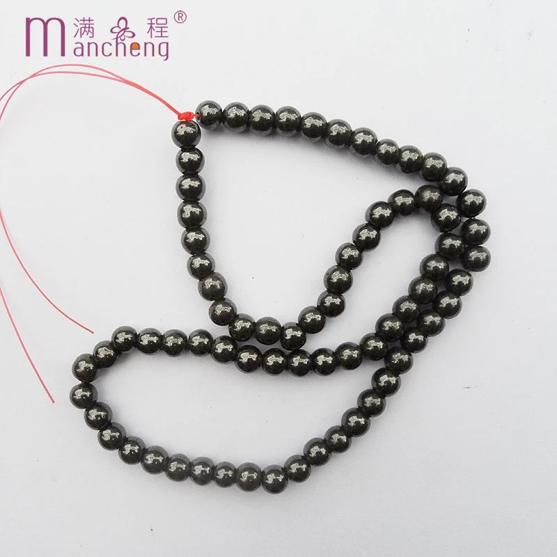 

Natural stone magnetic black 8MM Hematite beads & Round haematite bead stone Loose Beads Health Accessories (52-53 bead)