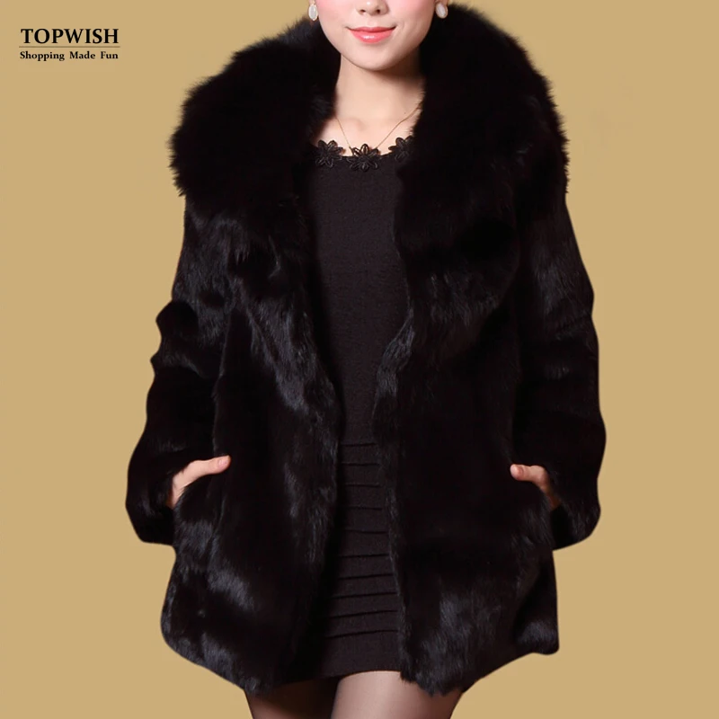 Новое поступление модное 100% натуральное пальто из кроличьего меха с роскошным