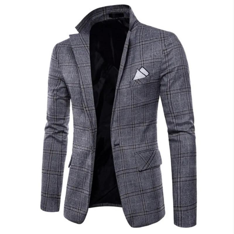 Одежда блейзер мужской одна кнопка Slim Fit костюм для выпускного вечера Модный