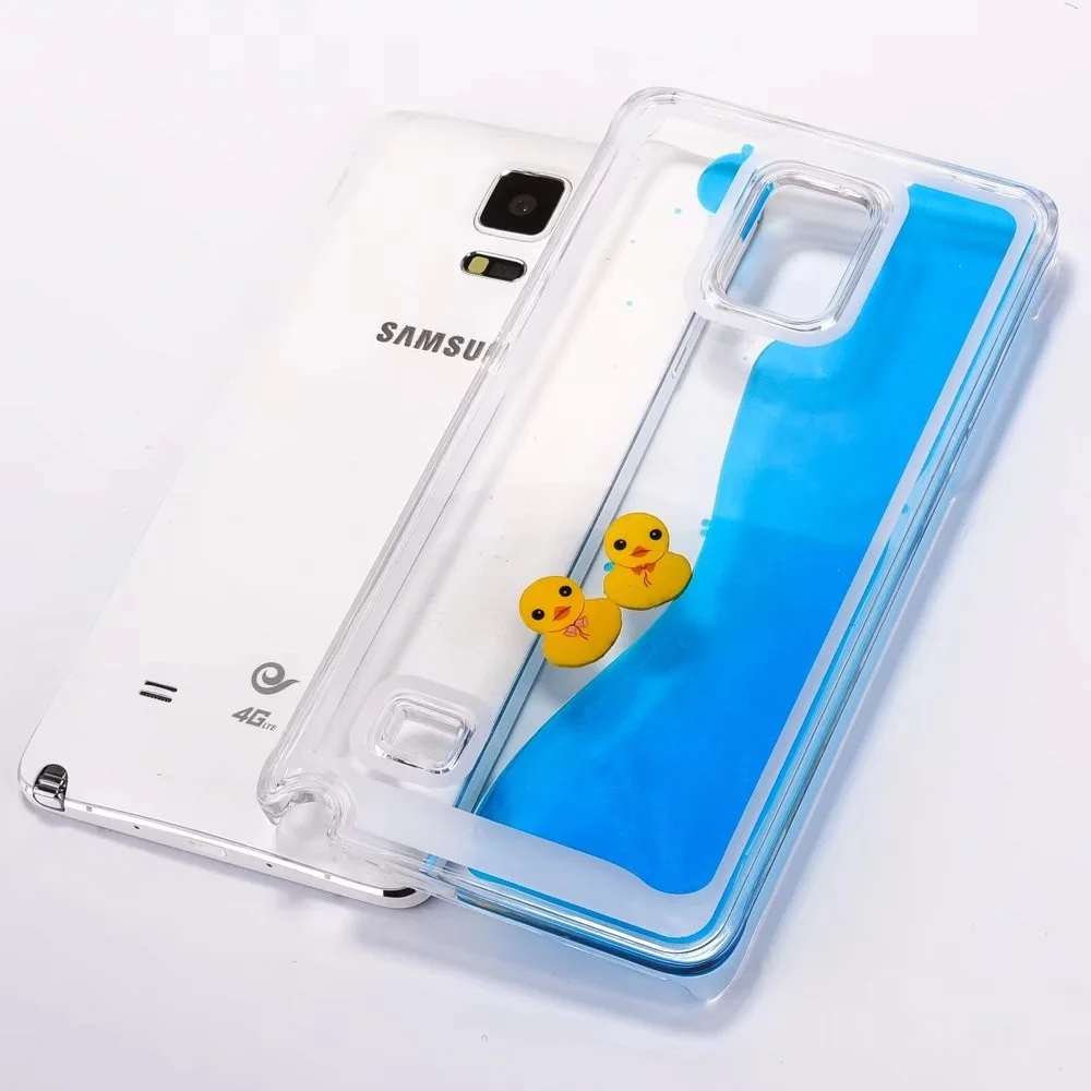 Vonada/милый чехол для samsung Galaxy Note 4, уникальный плавучий плавательный жидкий резиновый утиный синий водостойкий ПК Жесткий Чехол для телефона, чехол