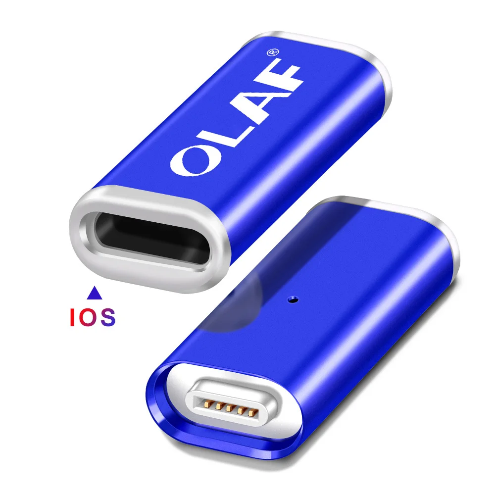 Black ISO Олаф Магнитный телефонный адаптер для преобразования Micro USB Type C для зарядного устройства для iphone 7 X XR XS Max для Samsung S8 S9 Plus Note 8 9 - Цвет: Black ISO