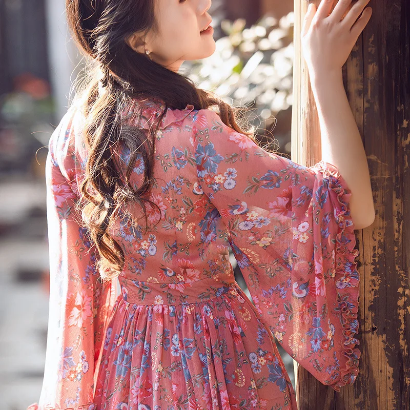 2019 Винтаж Этническая Boho большие качели для женщин длинное платье повседневное
